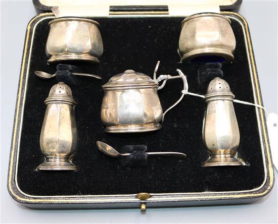 5 piece silver cruet set